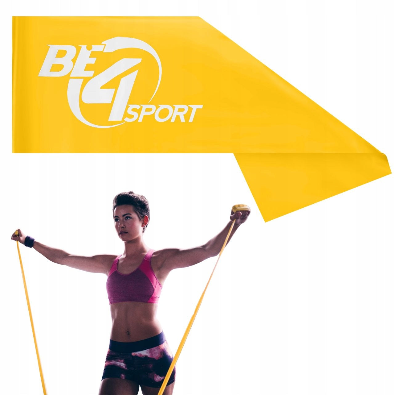 3 vnt. pasipriešinimo juostų rinkinys Be4Sport – plokščios reabilitacinės treniruočių juostos 2 m (pasipriešinimas 9–15 kg)