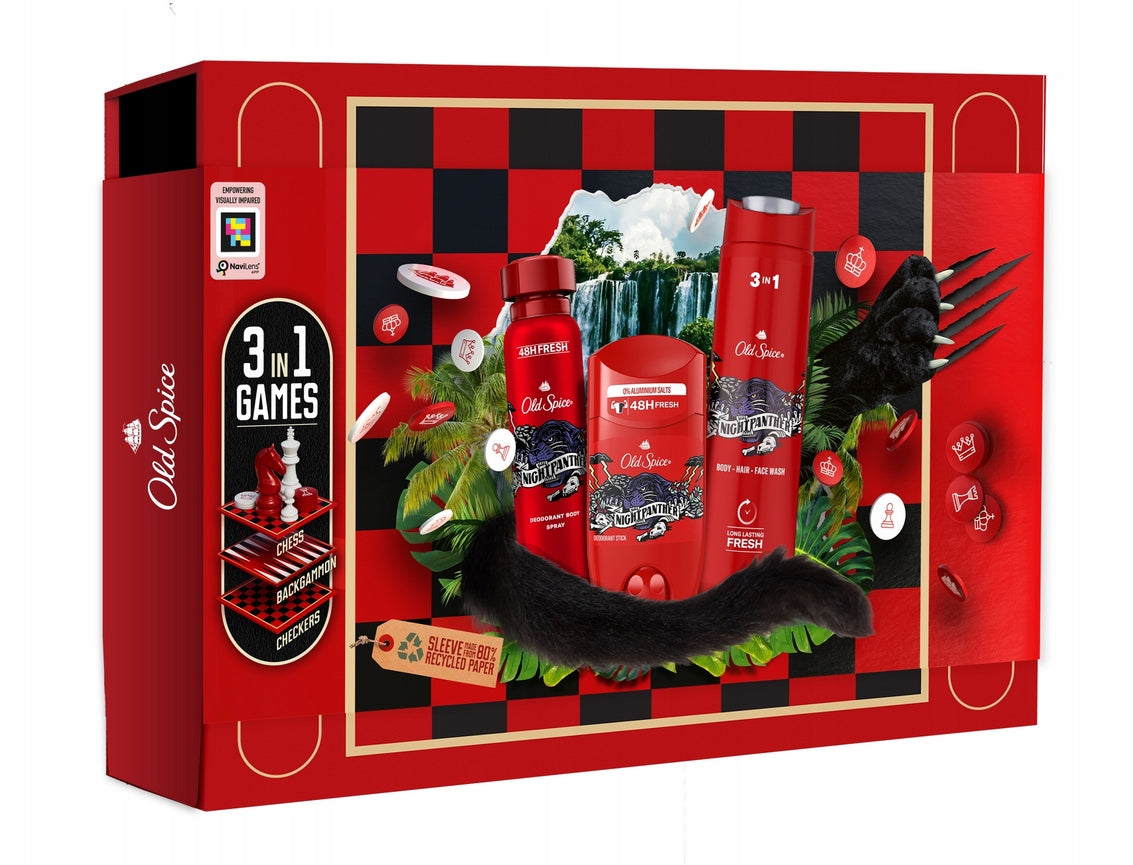 Vyrų dovanų rinkinys Old Spice Night Panther 3in1 Gamebox