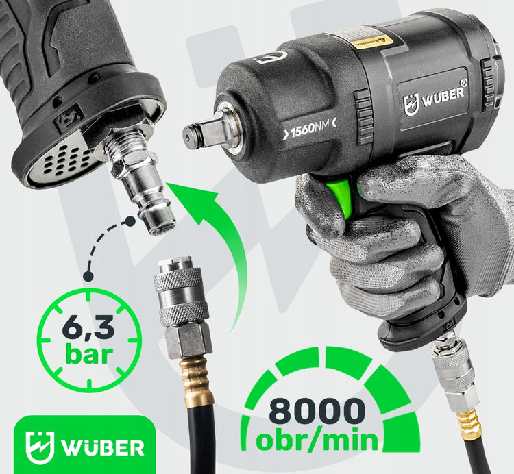 Pneumatinis veržliasukis „Wuber“, 1/2 col., 1560 Nm