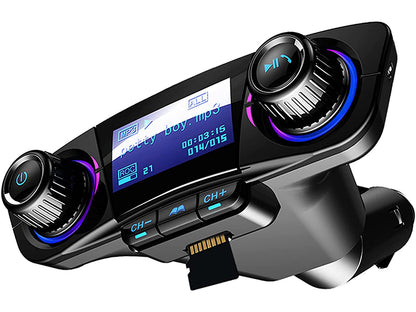 Automobilinis FM moduliatorius, laisvų rankų įranga, Bluetooth USB 5.0  8in1 BT06