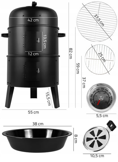 Sodo grilis – rūkymo krosnelė 3in1 su termometru | Curron SmokeHouse GM8000