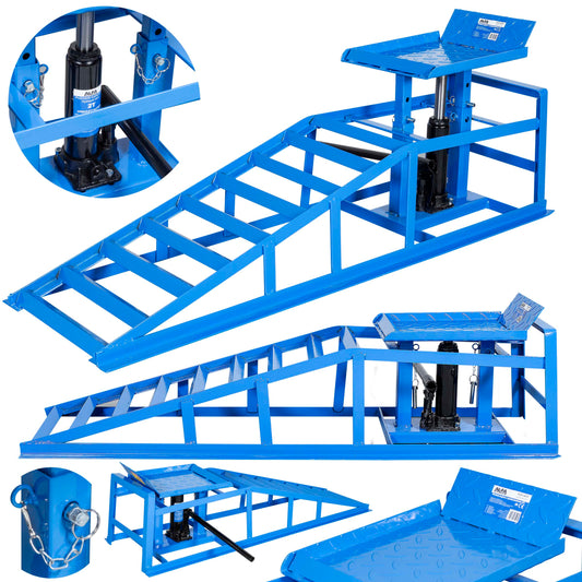 Automobilinė užvažiavimo rampa su hidrauliniu keltuvu, 1 vnt., 2000 kg