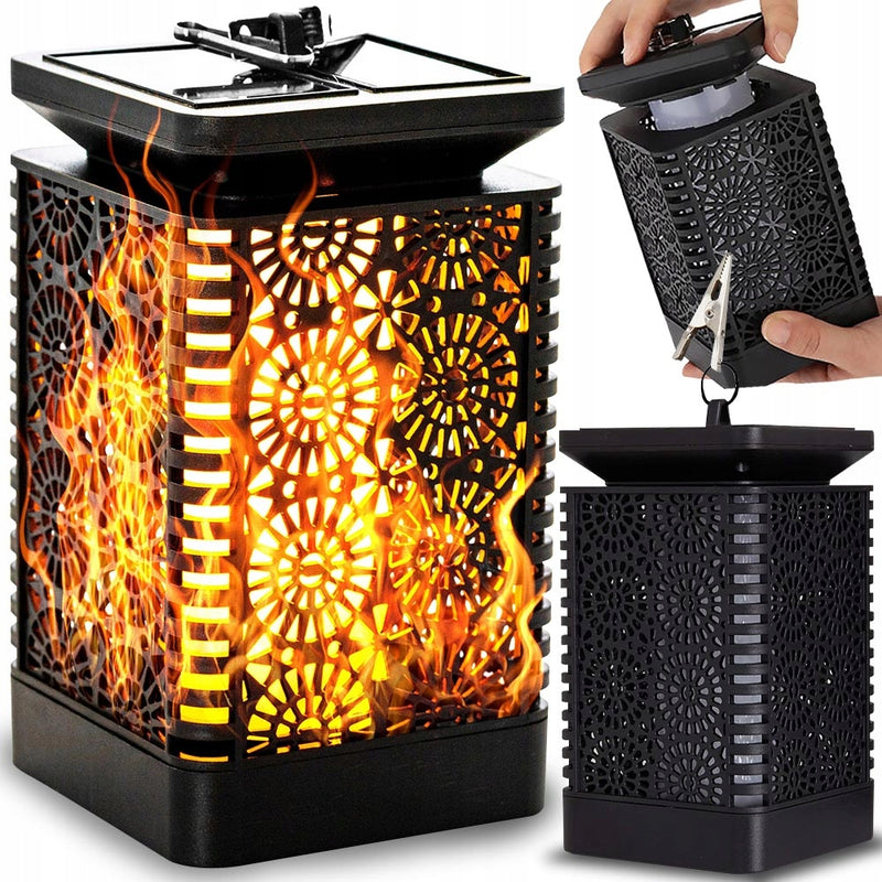 Saulės LED žibintas „Mobes“, juodas, 15,5 cm