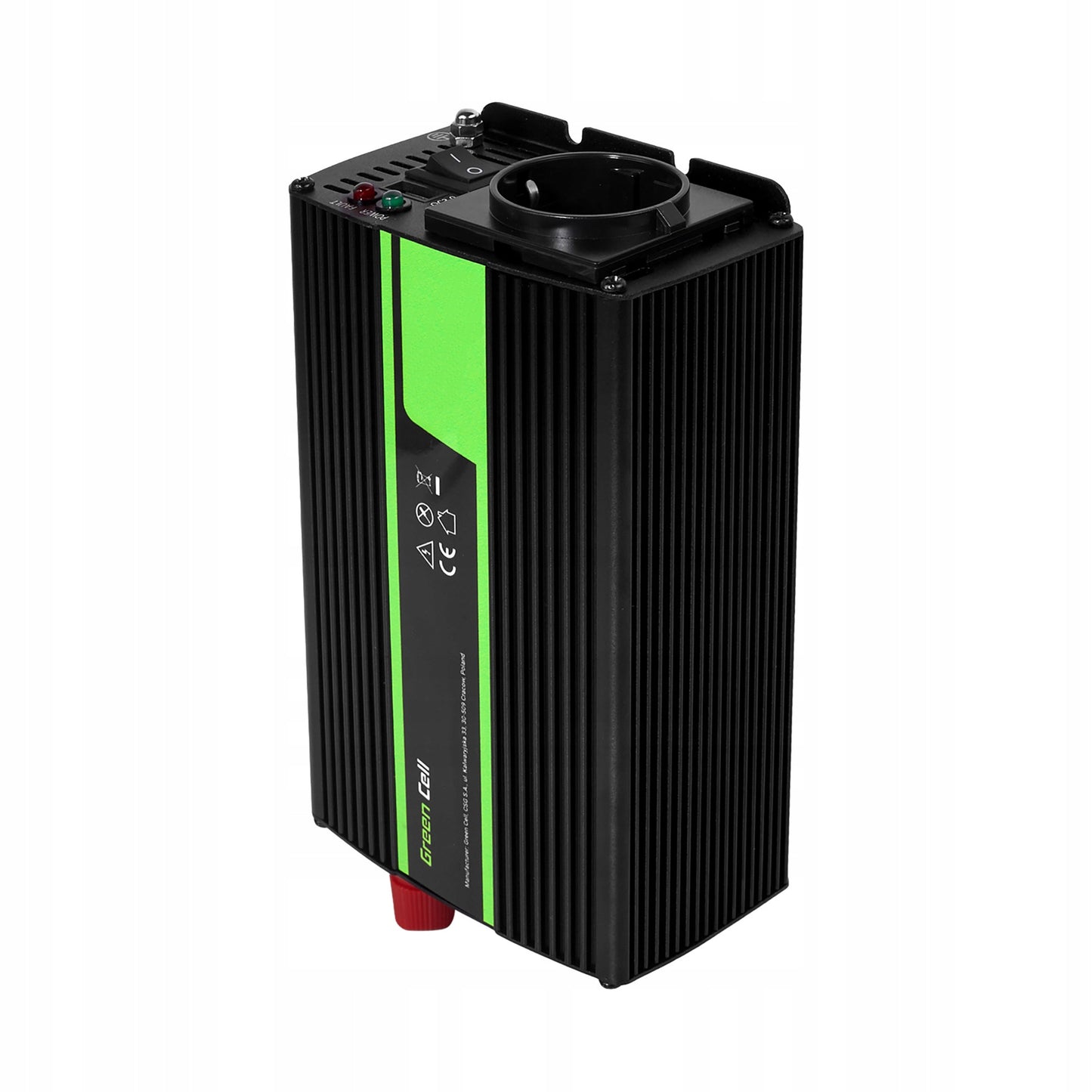 Automobilinis įtampos keitiklis (inverteris) 12v → 230v, 500w / 1000w, modifikuota sinuso banga, su USB – Green Cell
