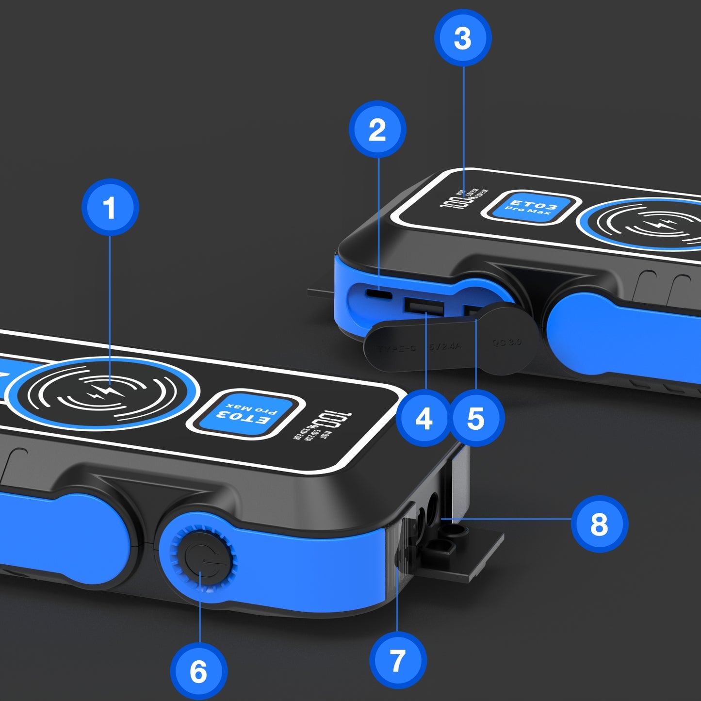 Automobilio akumuliatoriaus paleidėjas Powerful Jump Starter Booster 59.2Wh su Powerbank 16000mAh QC3.0