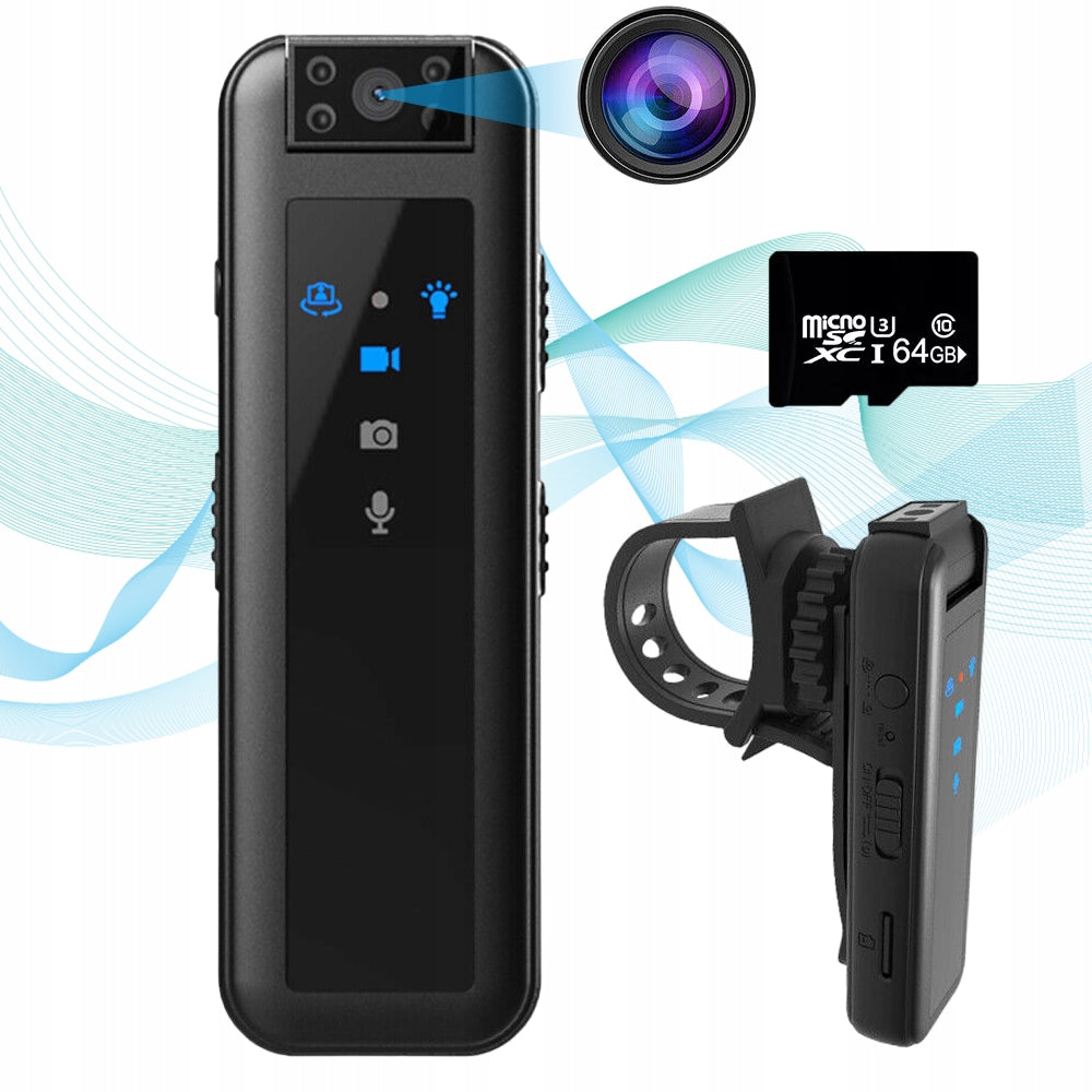 Slapta kamera su garso įrašymu – 1080P HD, 180° pasukama, 64GB atmintis