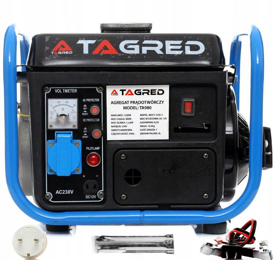 Benzininis elektros generatorius 1250 W, 230 V – TAGRED TA980