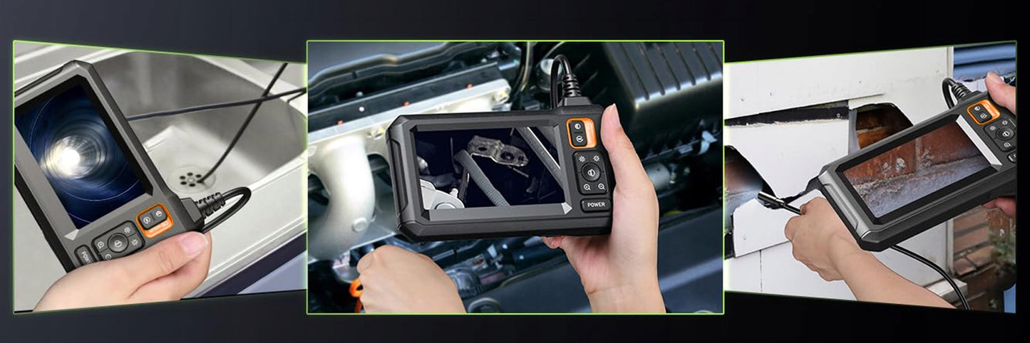 Endoskopinė inspekcinė kamera Full HD su 4.3" ekranu, 5 m kabeliu