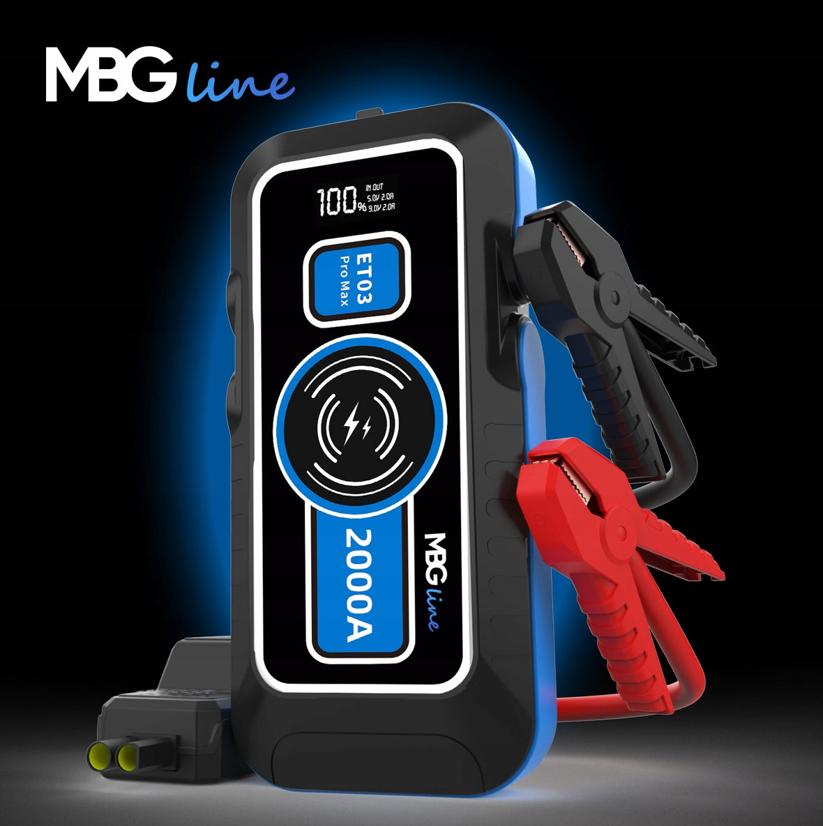 Automobilio akumuliatoriaus paleidėjas Powerful Jump Starter Booster 59.2Wh su Powerbank 16000mAh QC3.0