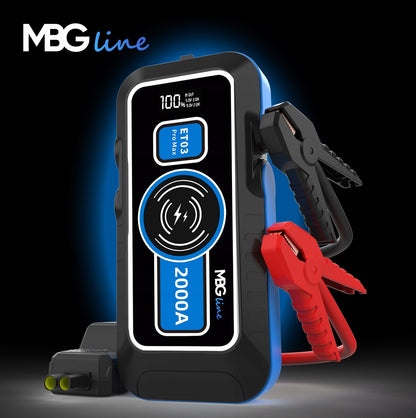 Automobilio akumuliatoriaus paleidėjas Powerful Jump Starter Booster 59.2Wh su Powerbank 16000mAh QC3.0