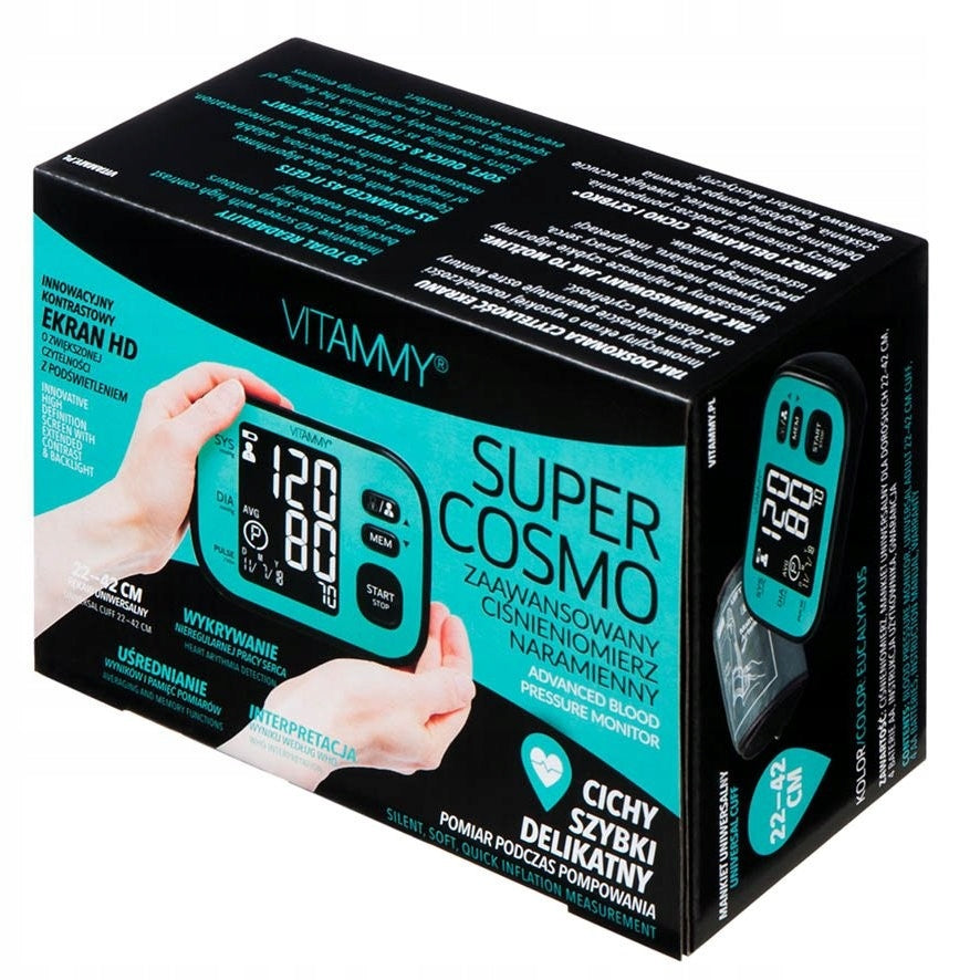 Pažangus žasto kraujospūdžio matuoklis su dideliu manžetės dydžiu 22–42 cm VITAMMY SUPER COSMO