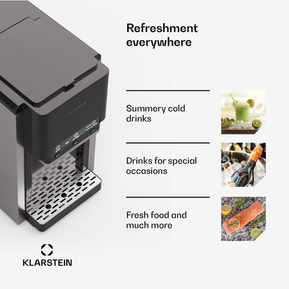 Ledukų gaminimo aparatas – ledo kubeliai, smulkintas ledas, vandens dozatorius Klarstein ArcticBlend 3in1