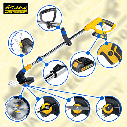 Akumuliatorinė žoliapjovė-trimeris Asaka ASCGT2B-21V