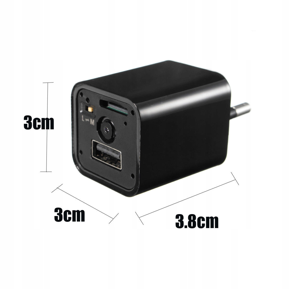 USB įkroviklis su paslėpta slapta kamera – mini stebėjimo prietaisas