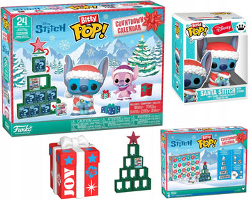 Advento kalendorius vaikams FUNKO POP! BITTY Stitch Holiday 2025 – kalėdinė dovana ir kolekcinis rinkinys
