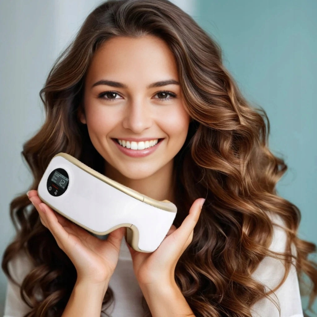 Akių ir smilkinių masažuoklis Pangao PG-2404G5 su šildymo funkcija, oro kompresija ir Bluetooth
