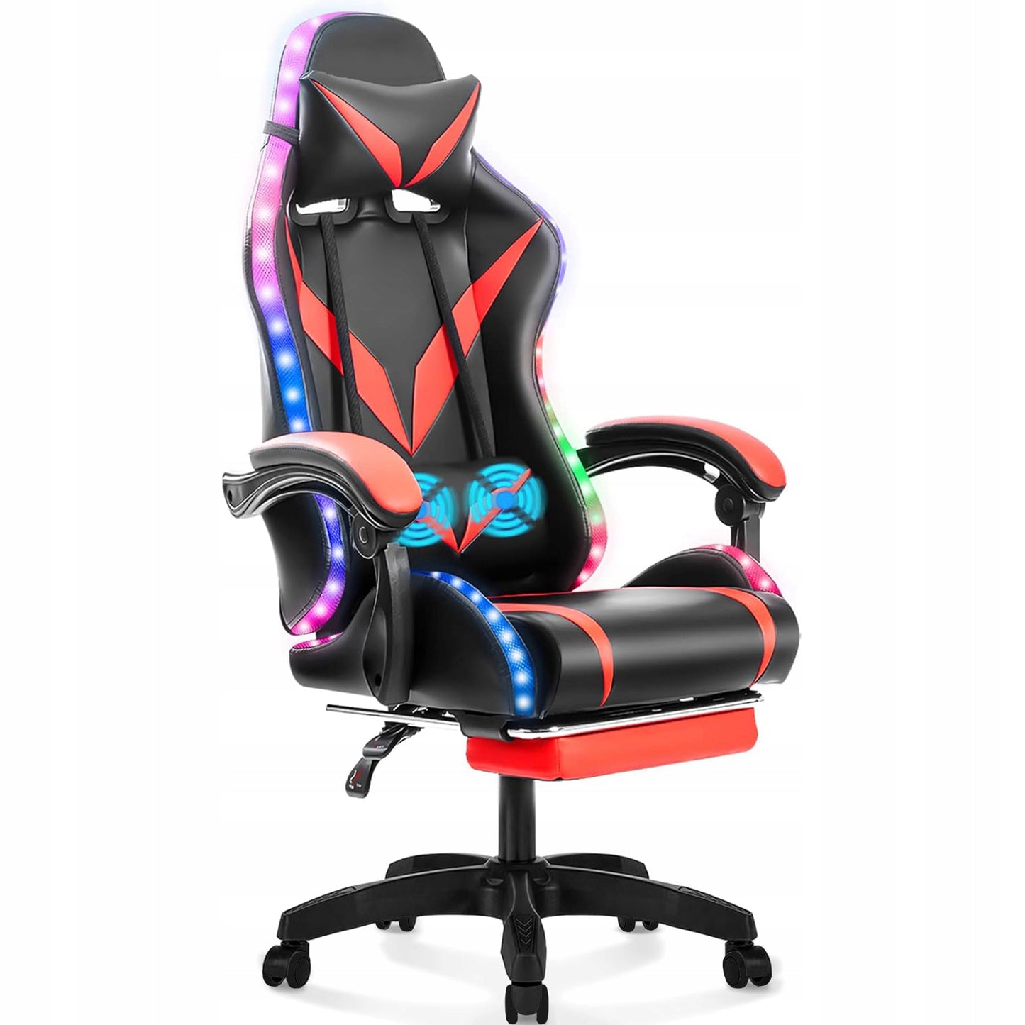 Lazy Gaming Chair Mark Nine (LC09) žaidimų kėdė su pakoju, masažu ir LED apšvietimu