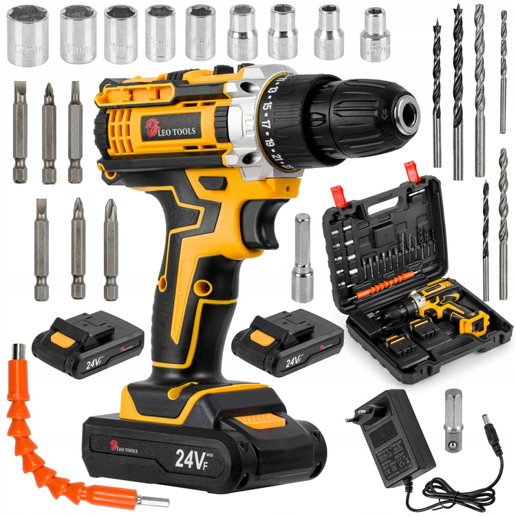 Gręžtuvas-suktuvas „Leo Tools“, 24 V, 2 akum. – nuotrauka 1