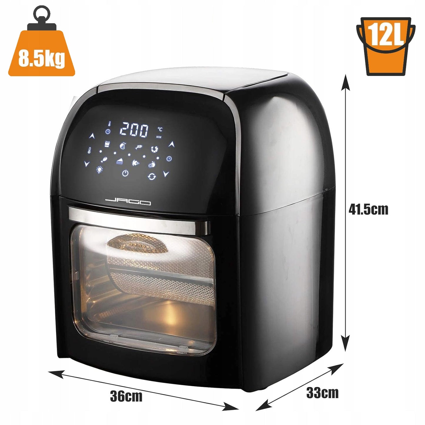 Multifunkcinis riebalų nenaudojanti gruzdintuvė "Multicooker Air Fryer Jago JG80700"