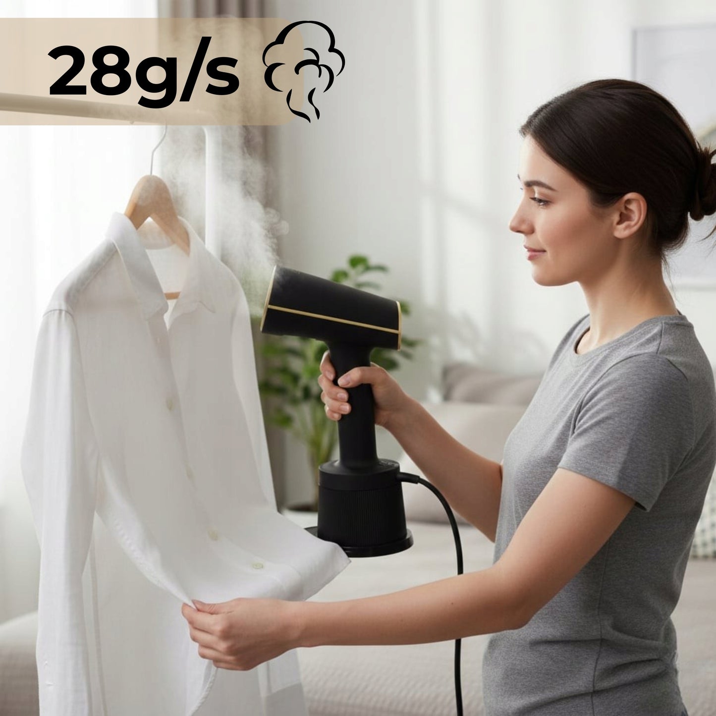 Garų lygintuvas GASHIO G1 2 viename – rankinis drabužių garintuvas 1800 W