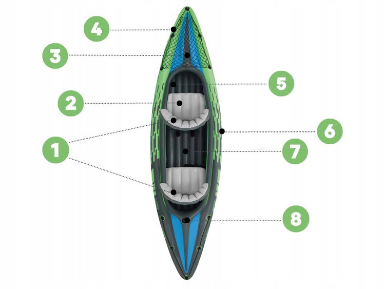 Dvivietė baidarė „Intex Challenger K2 68306“ – nuotrauka 5