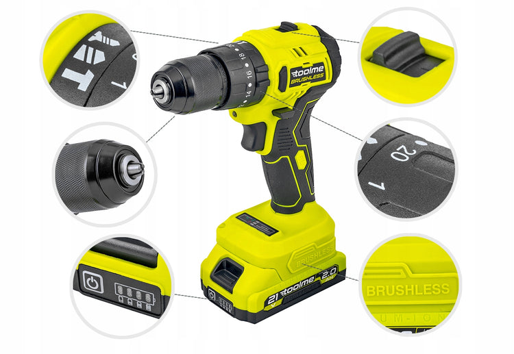Smūginis gręžtuvas-suktuvas „Toolme TM030“, 2 akum. – nuotrauka 8