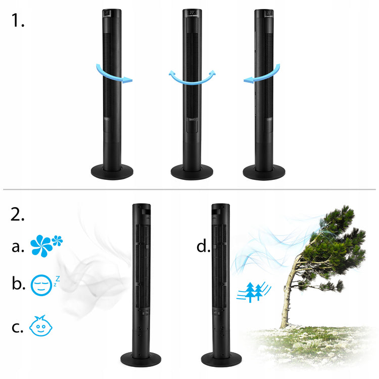 Koloninis ventiliatorius „Yoer Spiro TF03BK“, 118 cm – nuotrauka 8