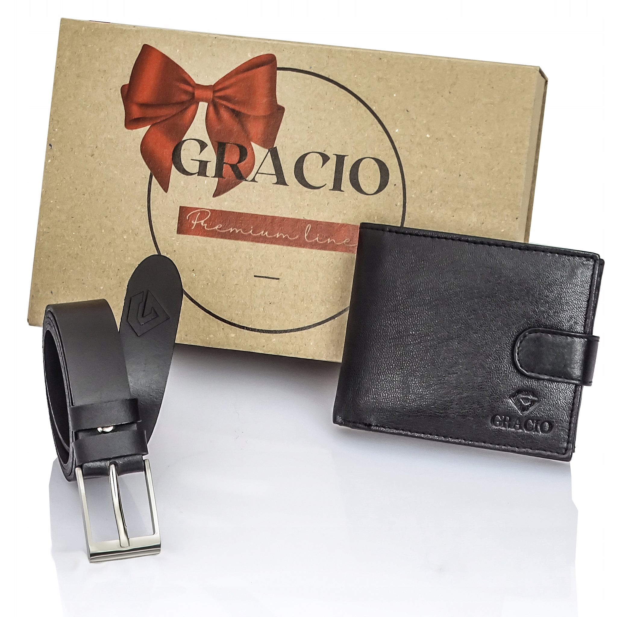 Vyrams dovanų rinkinys Gracio – natūralios odos diržas + klasikinė piniginė
