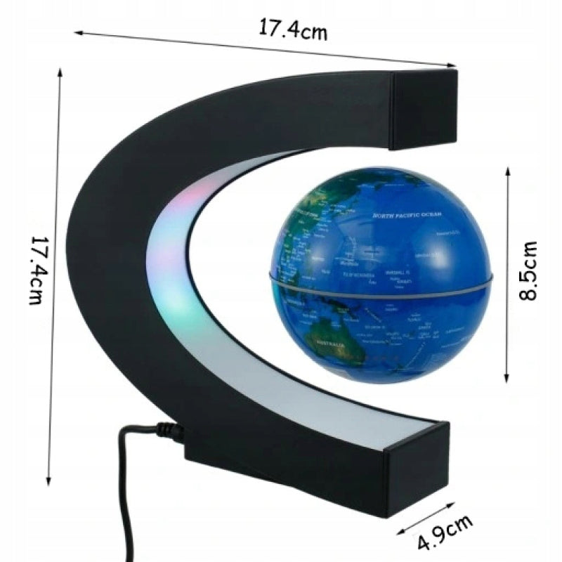 Levitacinis LED gaublys-lampa su pasaulio žemėlapiu