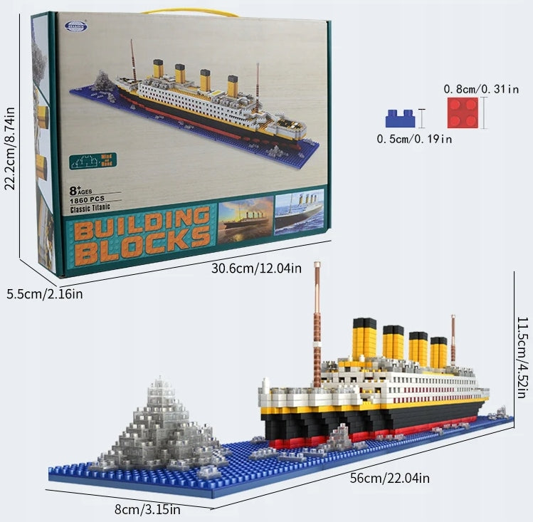 Didelis Titaniko konstravimo rinkinys 56cm – 1860 detalių