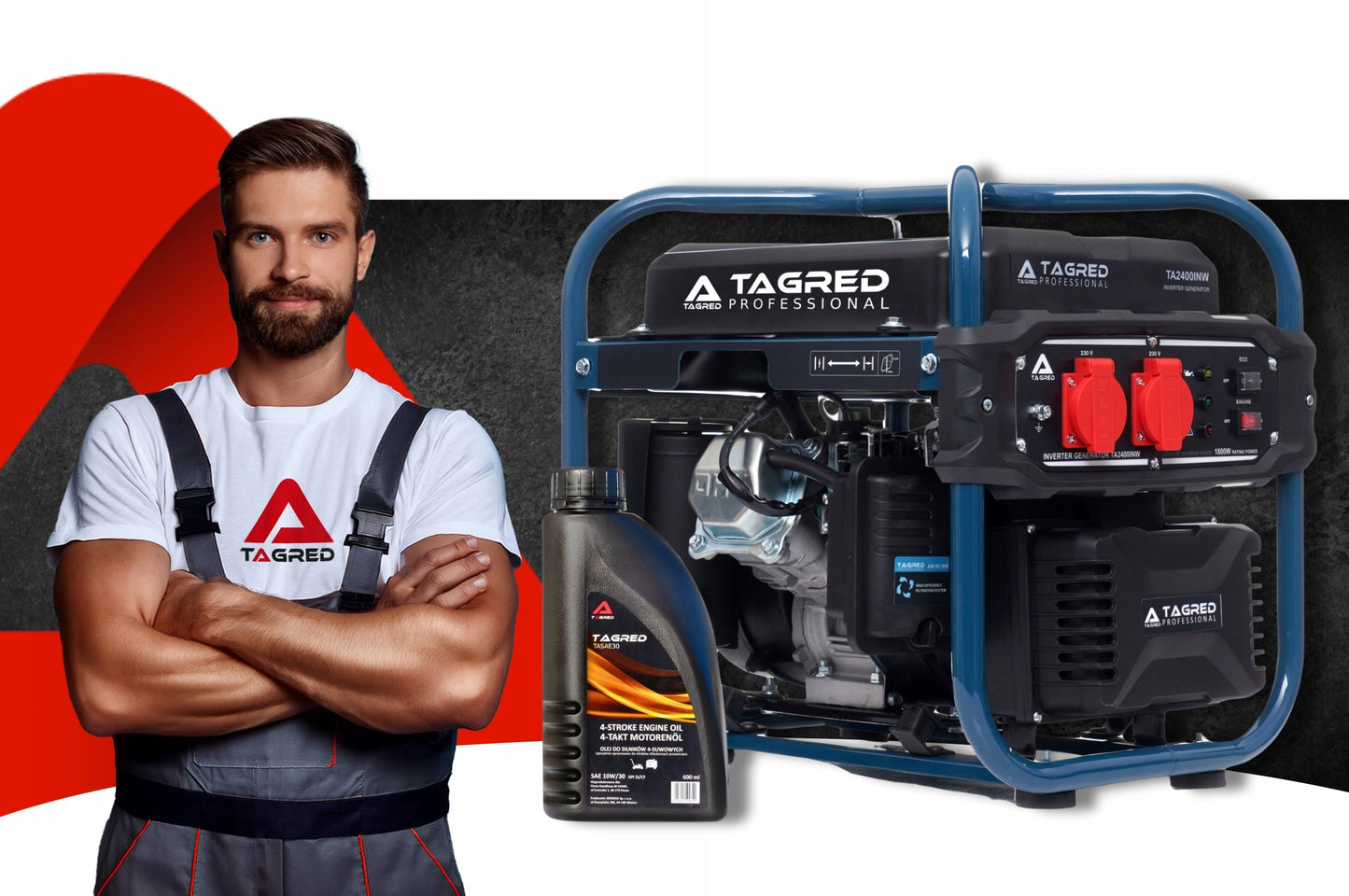 Inverterinis benzininis elektros generatorius 2000 W TAGRED TA2400IN