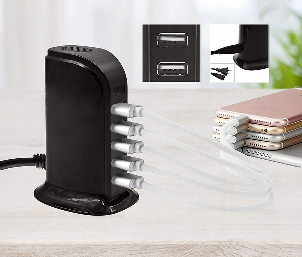 Paslėpta Šnipinėjimo Kamera Įkroviklyje su 3xUSB ir 2xType-C Portais - Full HD WiFi