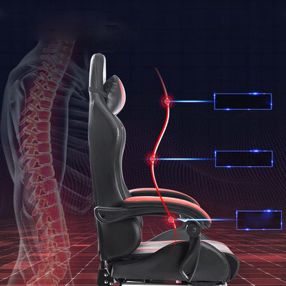 Lazy Gaming Chair Mark Nine (LC09) žaidimų kėdė su pakoju, masažu ir LED apšvietimu