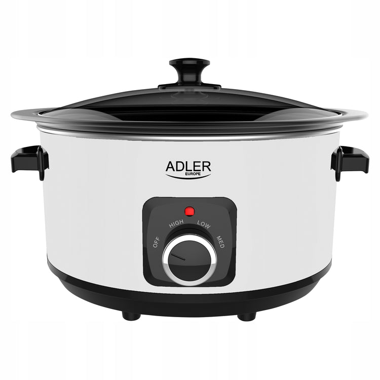 Lėto virimo puodas „Adler AD6413W“, 5,8 l, baltas