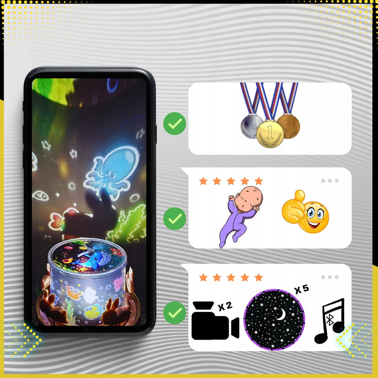 Naktinis projektorius „Sweet Bunny“ su Bluetooth