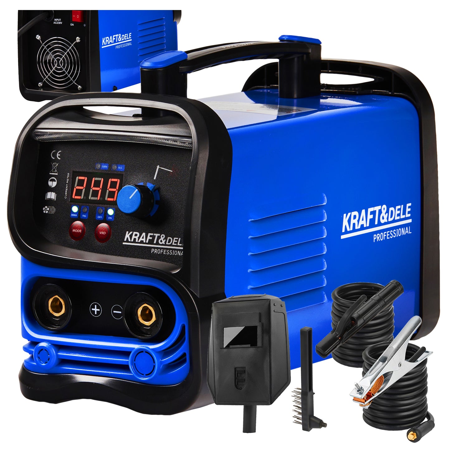 Inverterinis suvirinimo aparatas KRAFT&DELE KD1880 – 350A 3IN1 MMA, LIFT TIG, IGBT