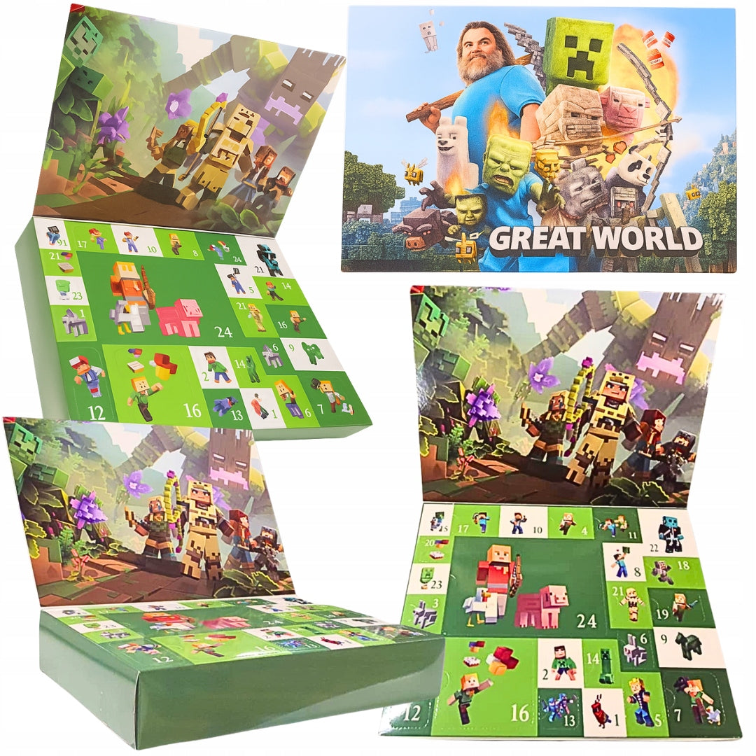 Advento kalendorius Pixels Blocks – konstruktoriai, pakabukai ir žaislai