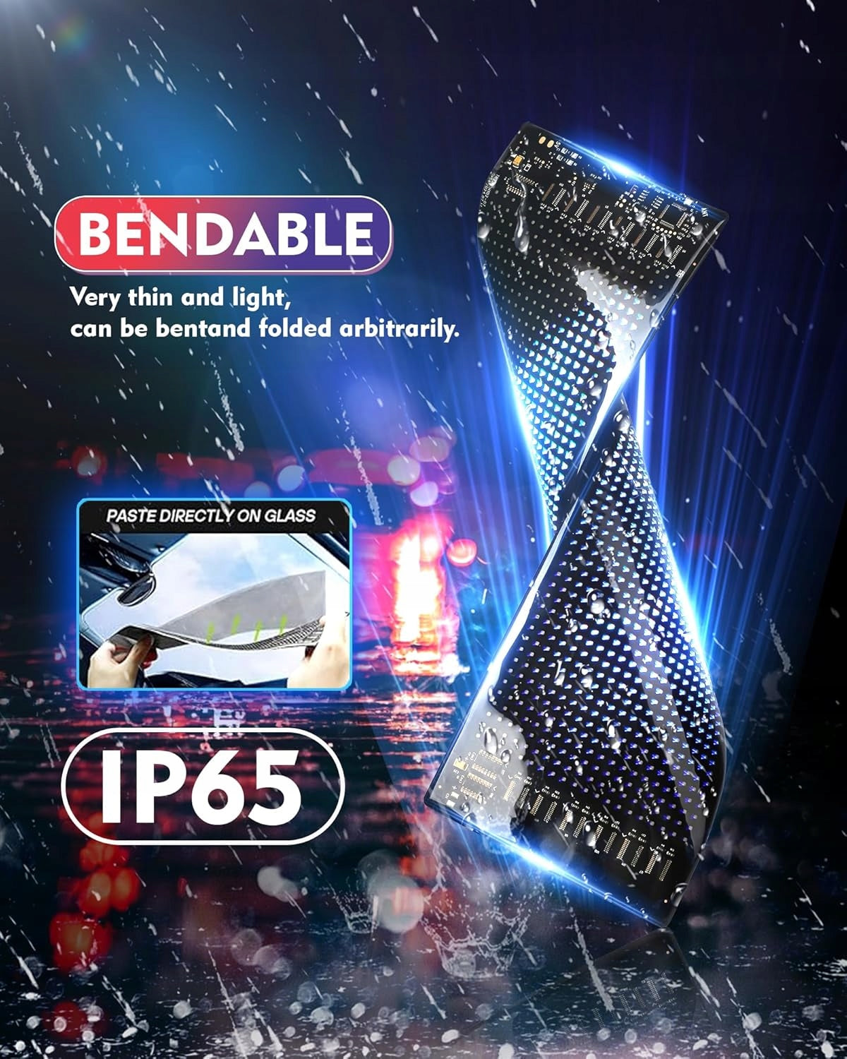 2 vnt. 108x348 mm Programuojama sunkvežimiams LED panelė – „Devil Eyes“