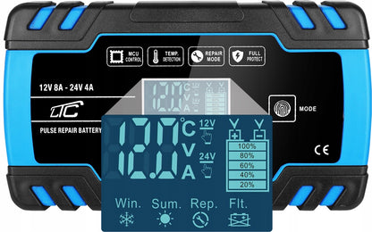 LTC automobilio akumuliatoriaus kroviklis 12V 24V LCD Ekranu