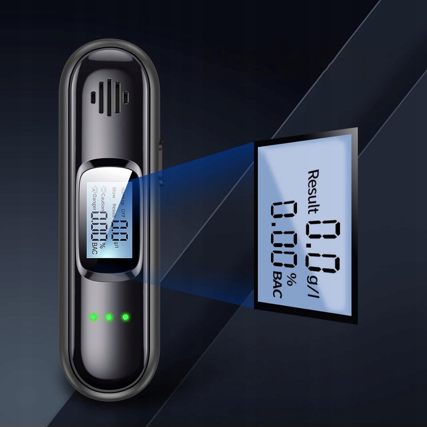 Bekontaktis elektroninis alkotesteris – kompaktiškas, tikslus ir įkraunamas (200 mAh)
