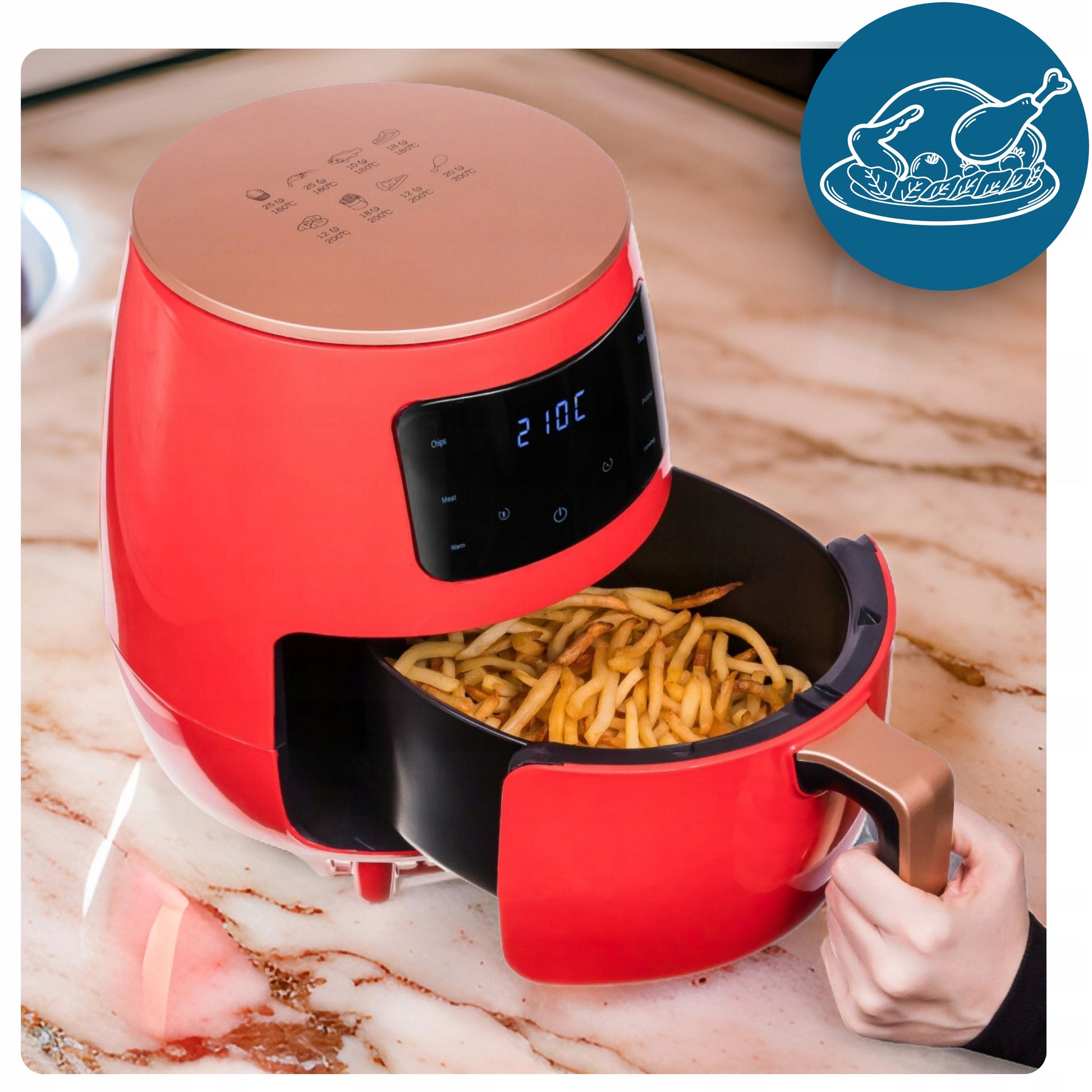 Karšto oro gruzdintuvė Zlaro Air Fryer Oil Free Air Fryer 4,5L 1400W