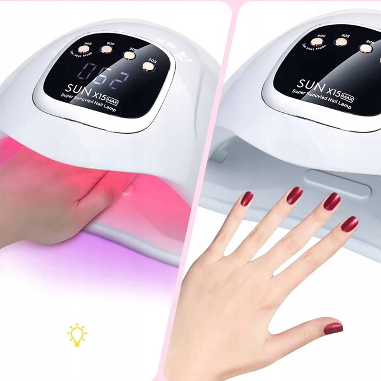 UV/LED nagų lempa SUN X15 MAX – 280 W galia, hibridiniams ir geliniams lakams