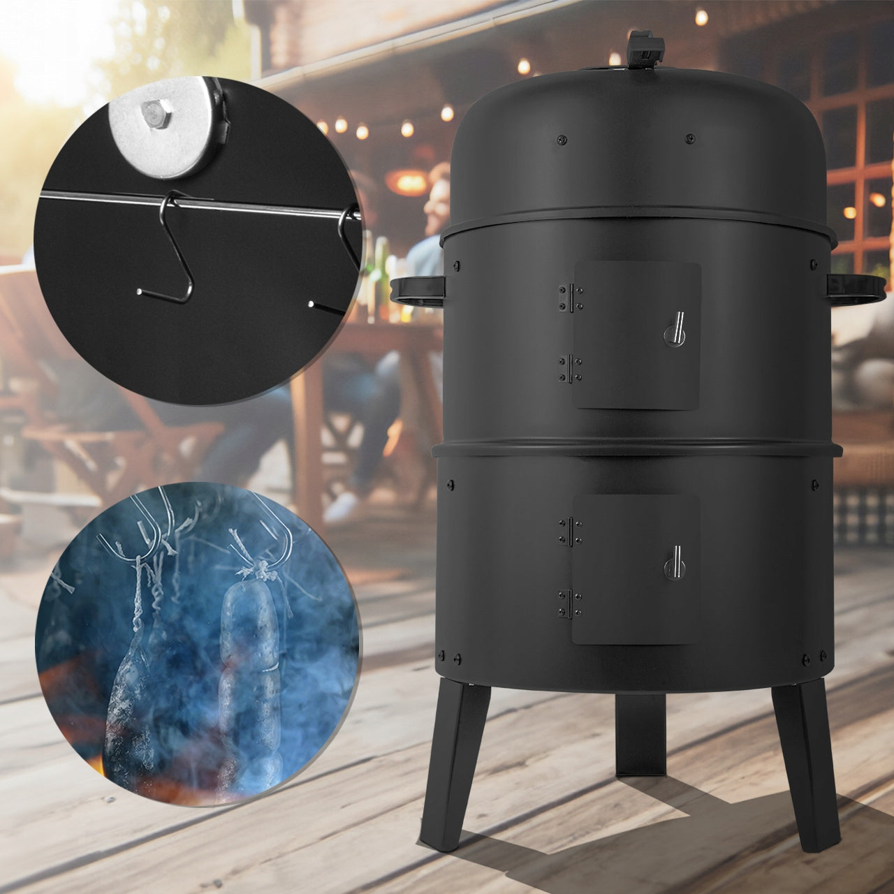 Sodo grilis – rūkymo krosnelė 3in1 su termometru | Curron SmokeHouse GM8000