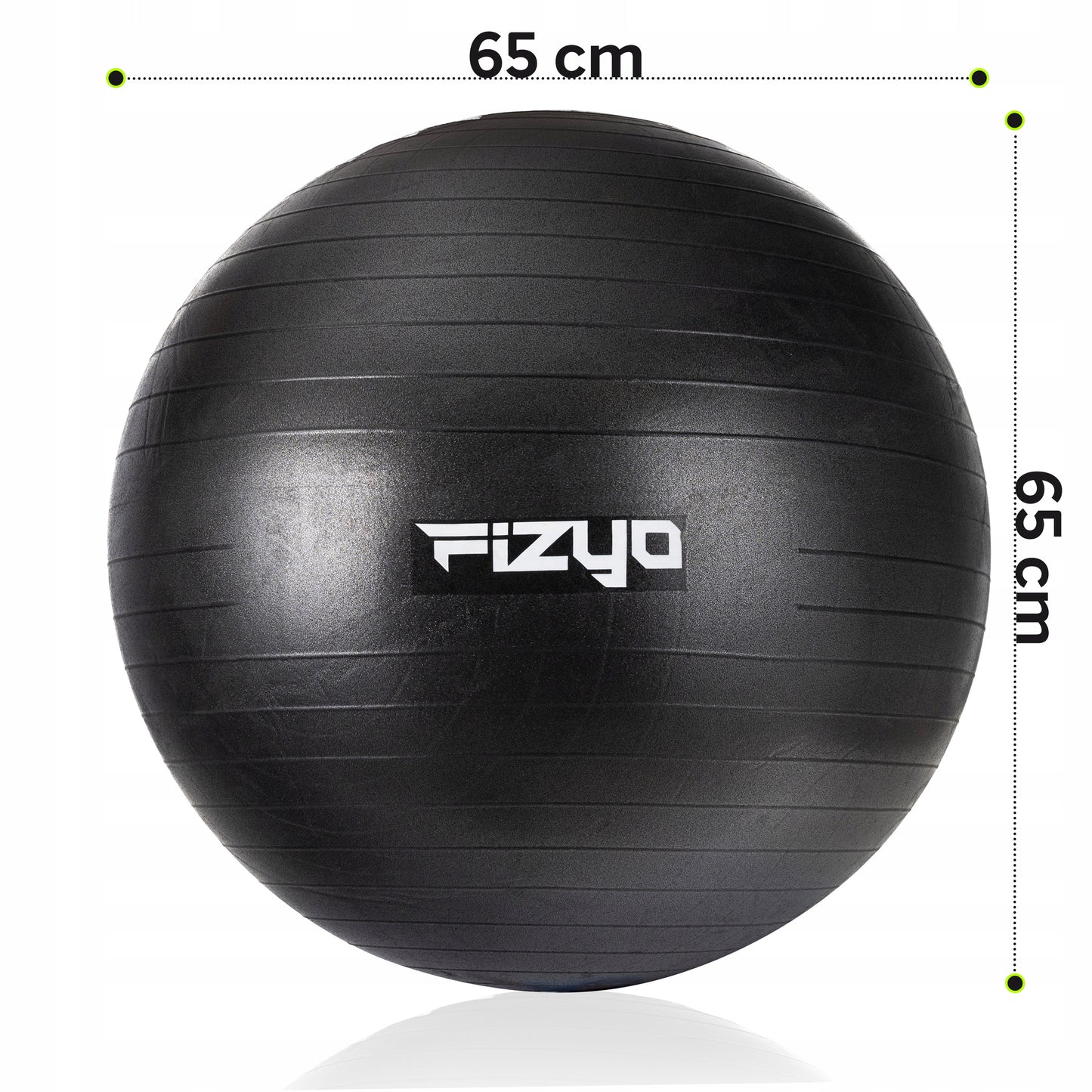 Didelis gimnastikos kamuolys FIZYO 65 cm su pompa – tinka pilatesui, jogai ir reabilitacijai