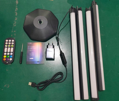 RGB LED kampinė lempa su nuotolinio valdymo pultu ir muzikos funkcija