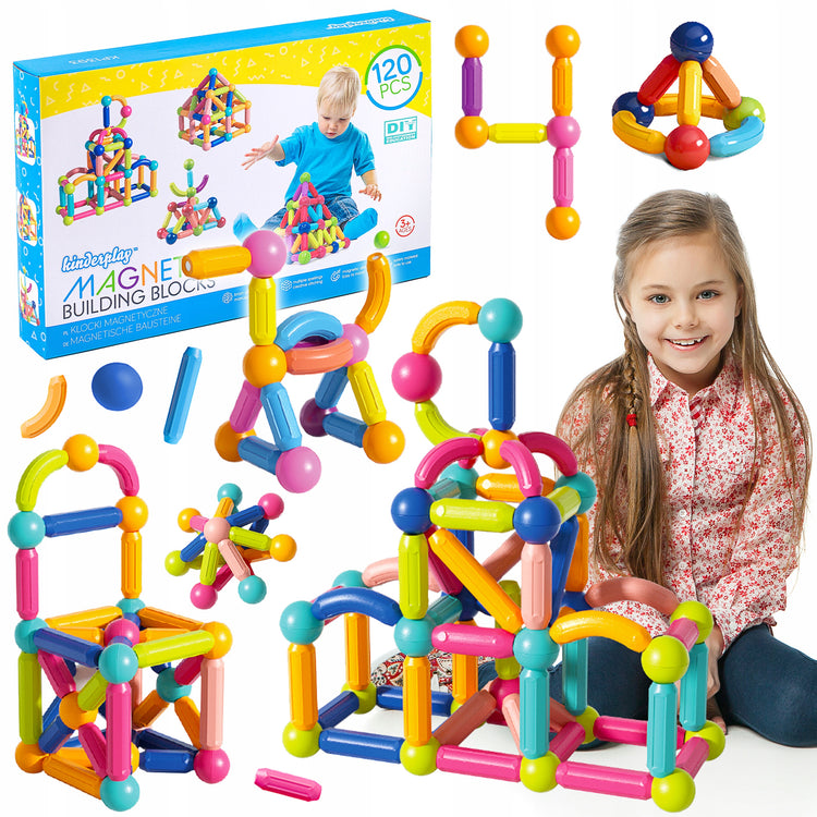 Magnetinis konstruktorius „Kinderplay KP1393“, 120 dalių