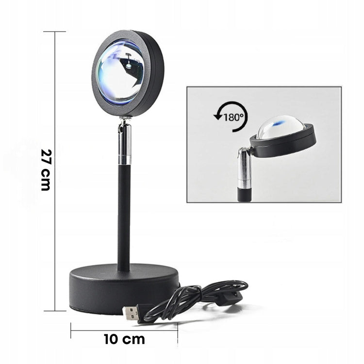 Saulėlydžio LED lempa su pultu, USB