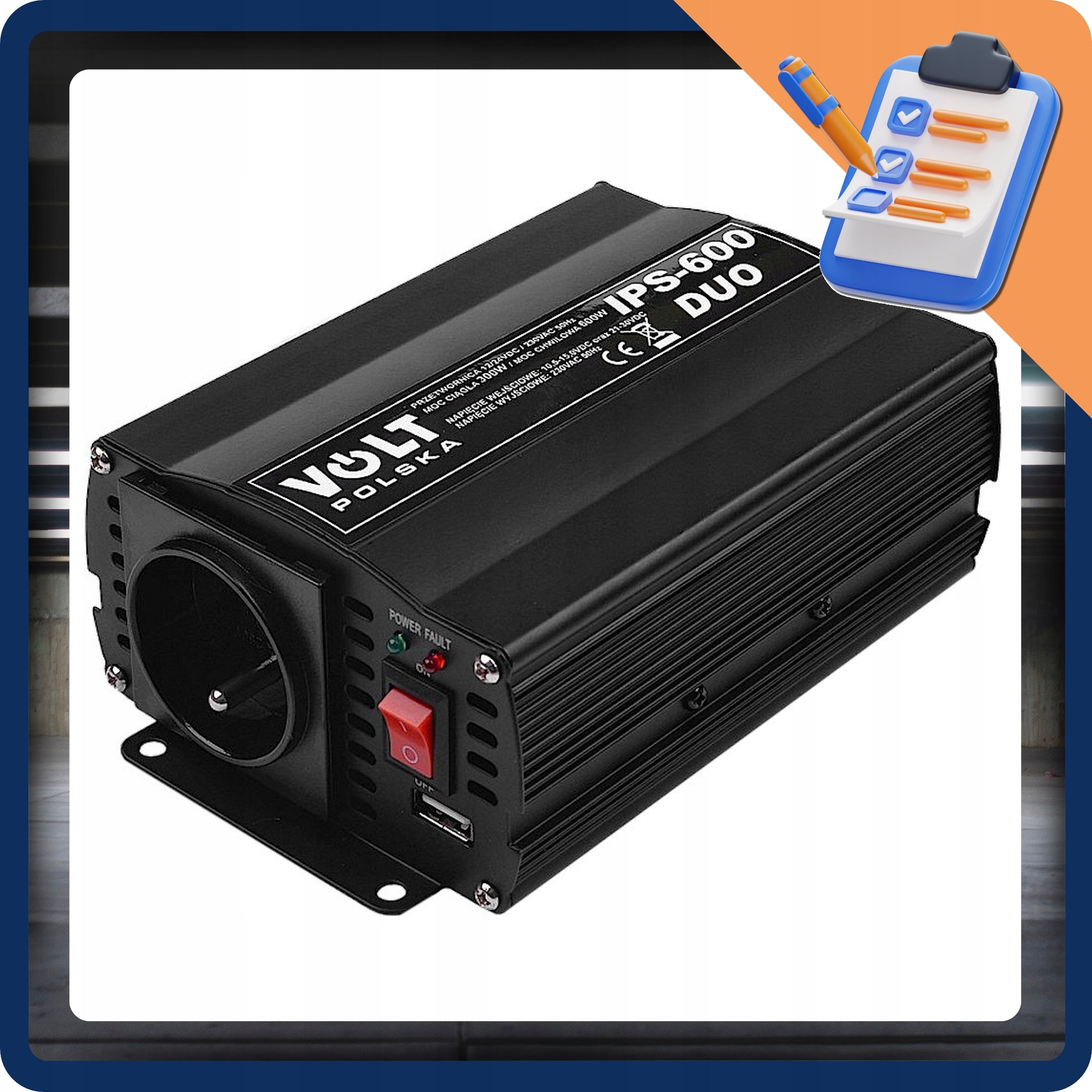Įtampos keitiklis VOLT IPS 600 DUO | 12V/24V į 230V | 600W | Modifikuota sinusinė banga