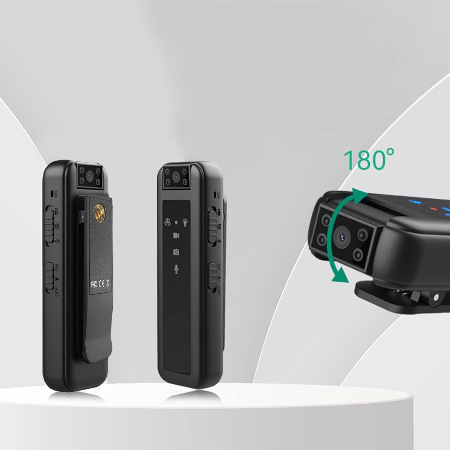 Slapta kamera su garso įrašymu – 1080P HD, 180° pasukama, 64GB atmintis
