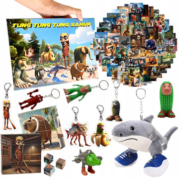 Advento kalendorius „Tung Tung Sahur“ – Brainrot figūrėlės ir aksesuarai (12 langelių / 87 staigmenos)